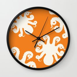 Orange Octopus Wall Clock | Ivorywhite, Graphicdesign, Orange, Octopus 
