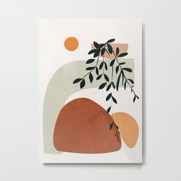 Soft Shapes I Metal Print | Drawing, Shapes, Geometric, Line, Curated, Nature, Modern, Geometry, Balance, Sun 