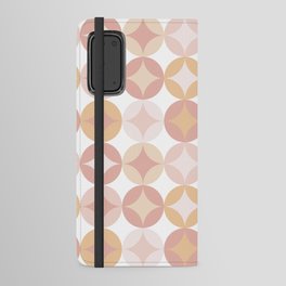 Retro Geometric Pattern Pink and Peach Android Wallet Case