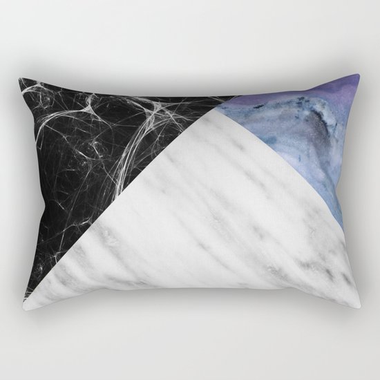 Marble Collage with Blue Rectangular Pillow