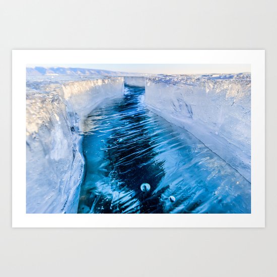 The crack of Baikal ice Art Print