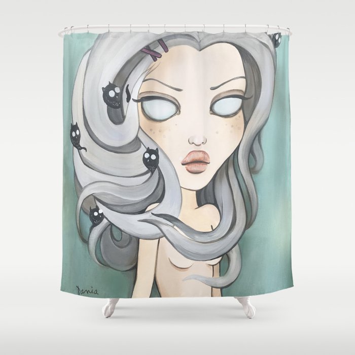 Hollow Goth painting, Pop Surrealism Shower Curtain