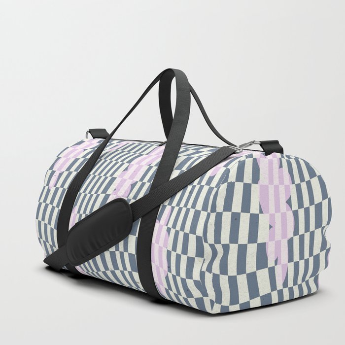 Magritte trippy checkered sky Duffle Bag