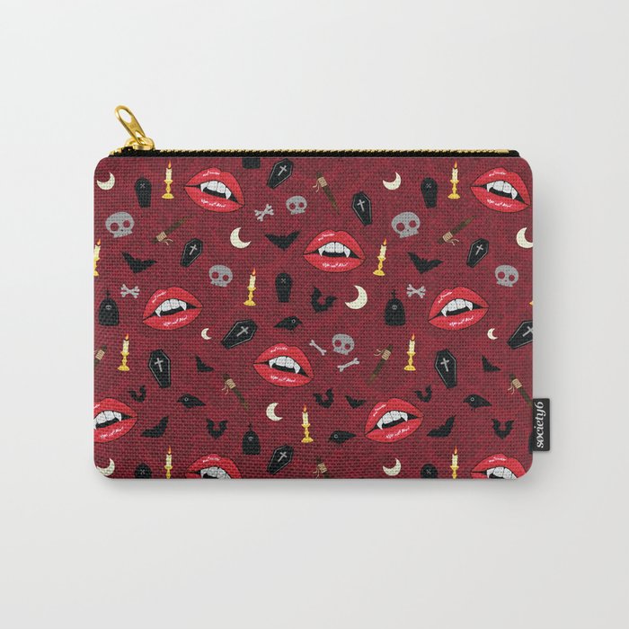 Red Vampire Lips Carry-All Pouch
