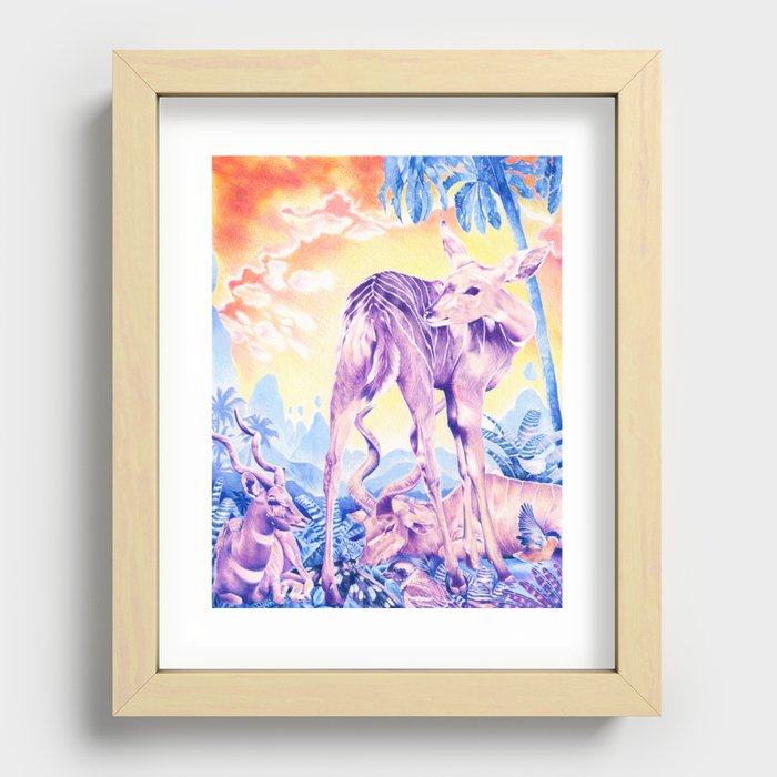 Blue Jungle Recessed Framed Print