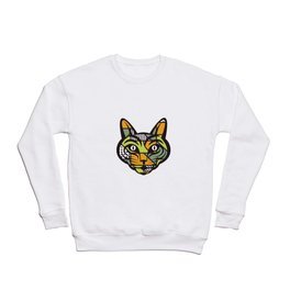 Abstract Cat Geometric Shapes Crewneck Sweatshirt