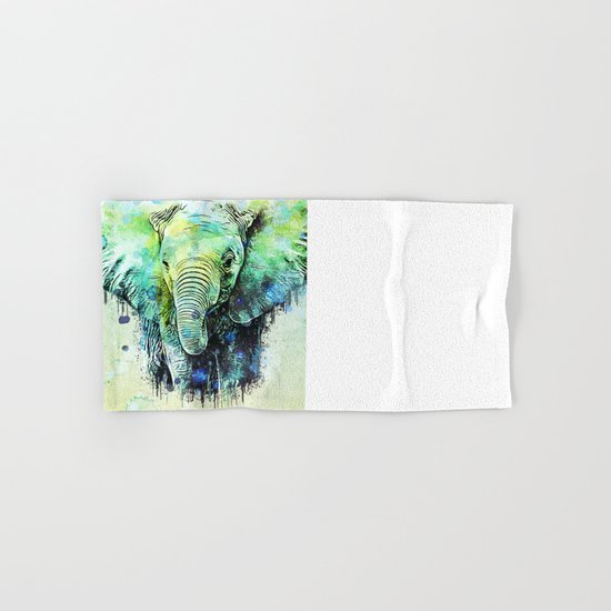 watercolor elephant Hand & Bath Towel