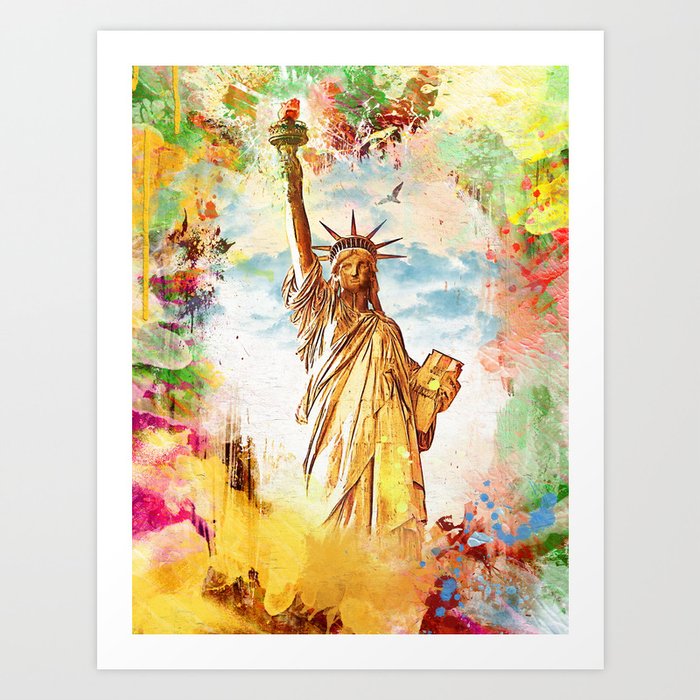 Statue Of Liberty Watercolor Lady Art Print By Allforwall Society6
