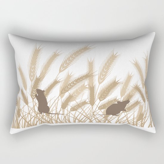 Mice In The Grain No. 2 Rectangular Pillow