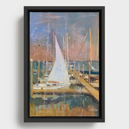 Vintage Harbor by John Beard Framed Canvas