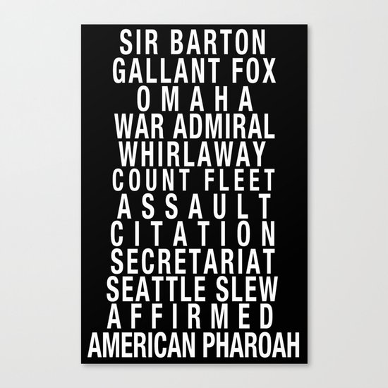 Triple Crown Winners Subway Art Canvas Print