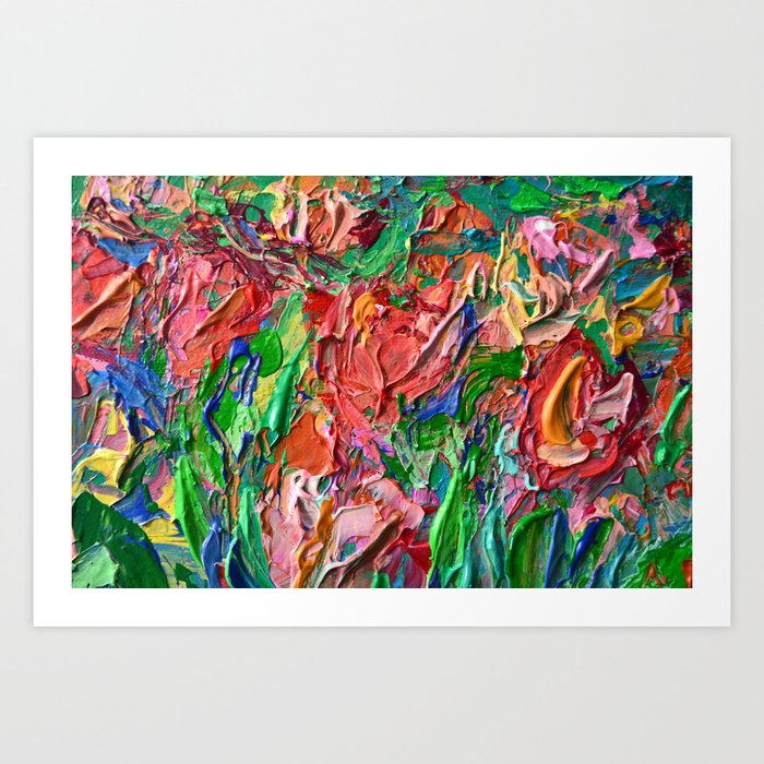 Tulips Palette Knife Abstract Nature Flower Painting By Adriana