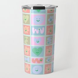 Love Candies - Pastel Blue and Coral Travel Mug