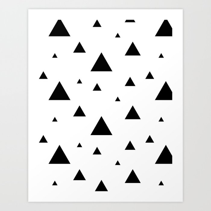 Black and White Triangles Art Print