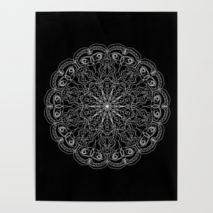 Mandala, Exhibits Radial Balance, Spiritual and Ritual Symbol Poster