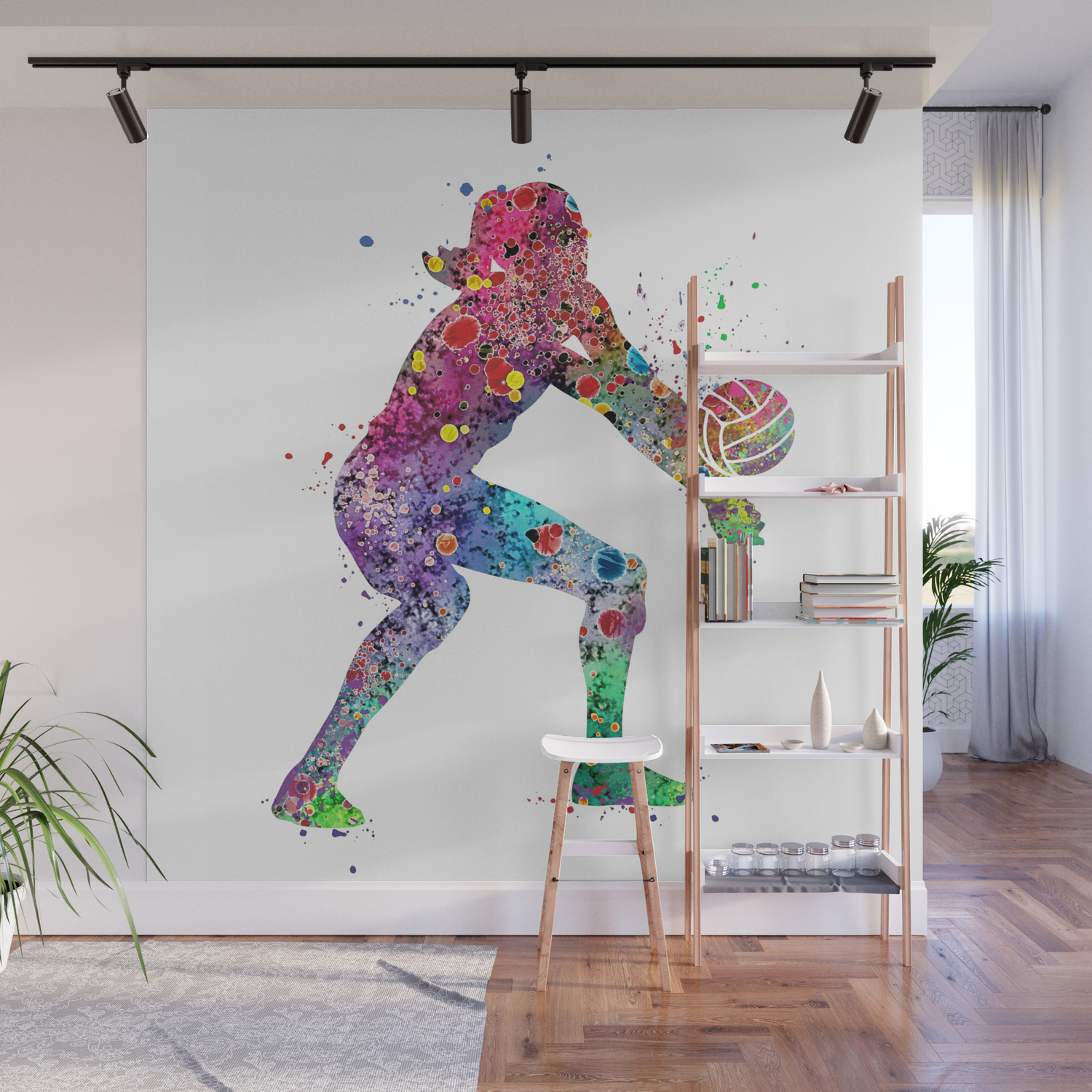 Volleyball Girl Watercolor Print Girls Room Decor Volleyball