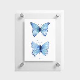 Two Blue Butterflies Watercolor Floating Acrylic Print