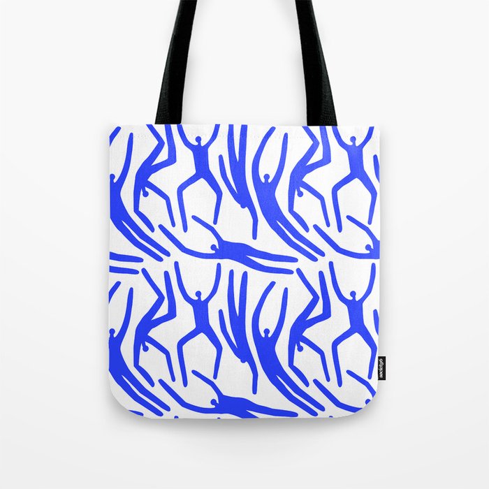 Abstract blue people body figure collage pattern Tote Bag