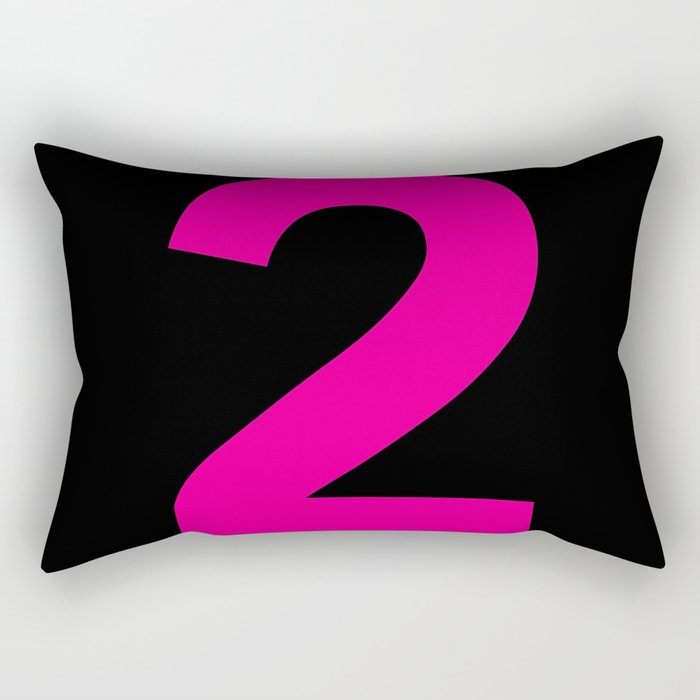 Number 2 (Magenta & Black) Rectangular Pillow