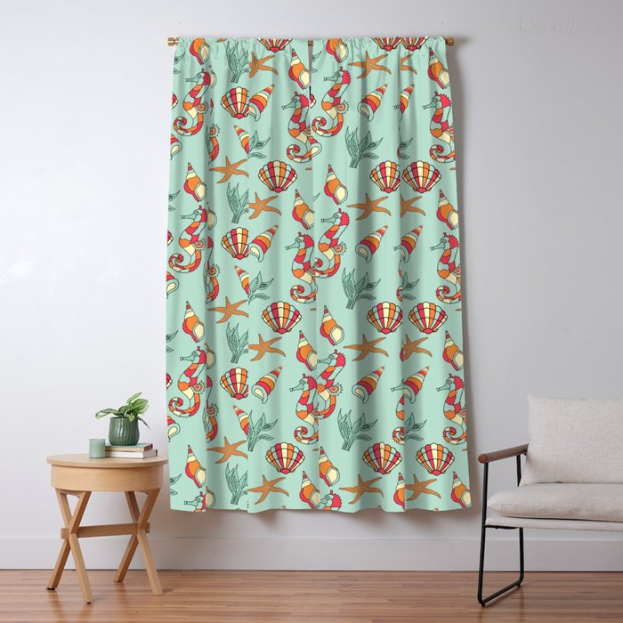 She Sells Seashells Down By The Seashore Blackout Curtain By