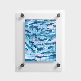 Northern Winter: a vibrant, blue, abstract painting by Alyssa Hamilton Art Floating Acrylic Print