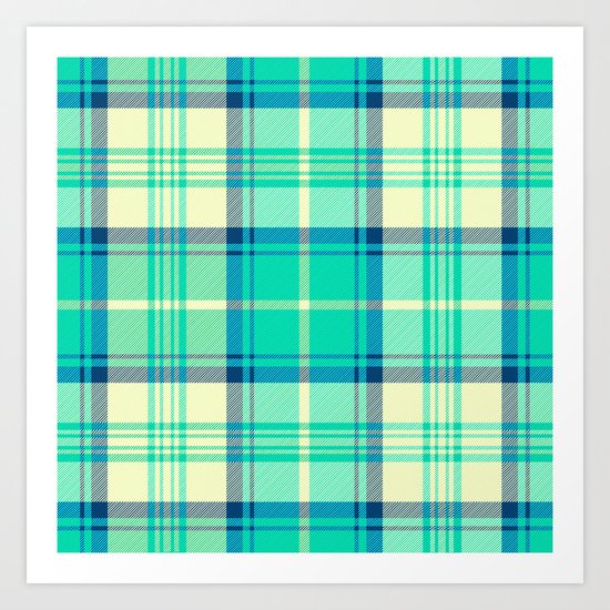 Turquoise Tartan Art Print