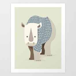 Whimsical Rhinoceros Art Print