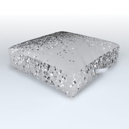 Soft Silver Gray Glitter #1 (Faux Glitter - Photography) #shiny #decor #art #society6 Outdoor Floor Cushion