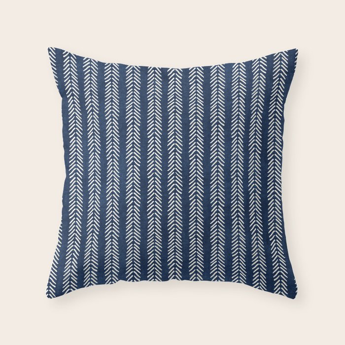 navy mudcloth pillow