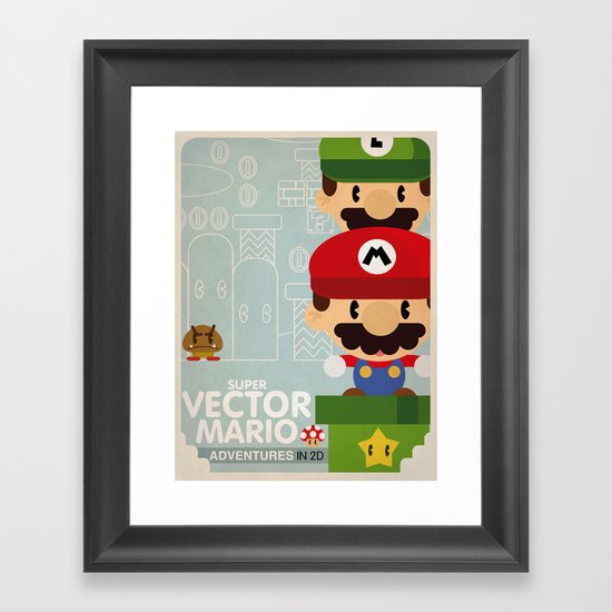mario bros 2 fan art Framed Art Print