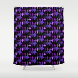 Mid Mod Supernova Purple Black Shower Curtain
