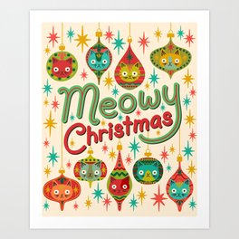 Meowy Christmas Art Print