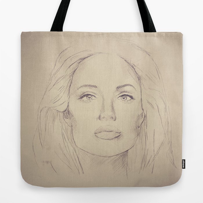 Portrait of Angelina Jolie (2nd version) Tote Bag by chris photo
