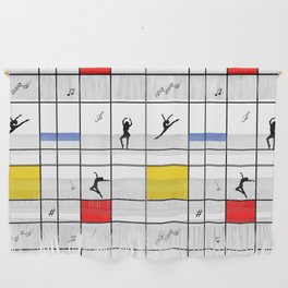 Dancing like Piet Mondrian - Composition with Red, Yellow, and Blue Wall Hanging