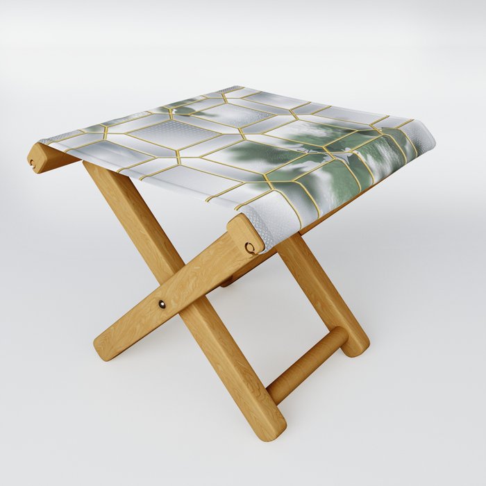 Art Deco Glass Partition Folding Stool By Vannina