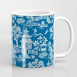 Chinoiserie Pagoda Dark blue Coffee Mug