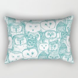 just owls teal blue Rectangular Pillow