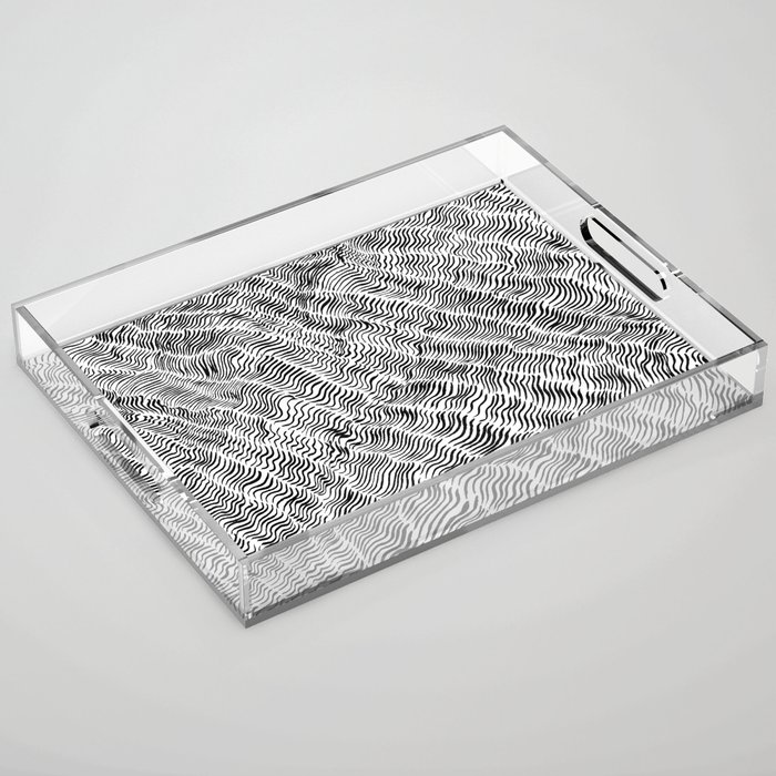 Hand-drawn Abstract Ramen Noodle Lines Acrylic Tray