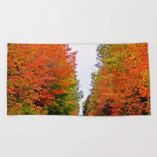 Rolling Through the Hills of Autumn Beach Towel