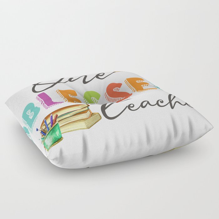 One blessed teacher quote gift Floor Pillow