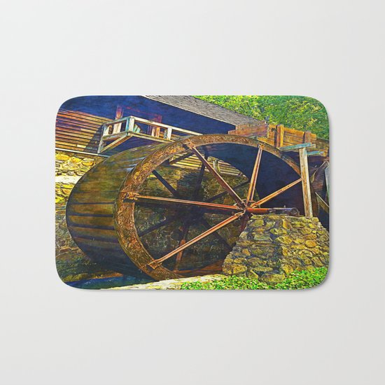 Gristmill Water Wheel Bath Mat
