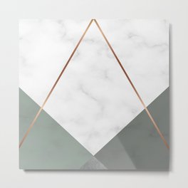 chic minimal marble geometrical Metal Print