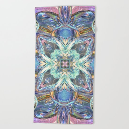 Colorful Kaleidoscope Reflections Beach Towel