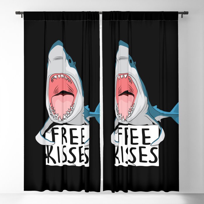 Free kisses shark Blackout Curtain