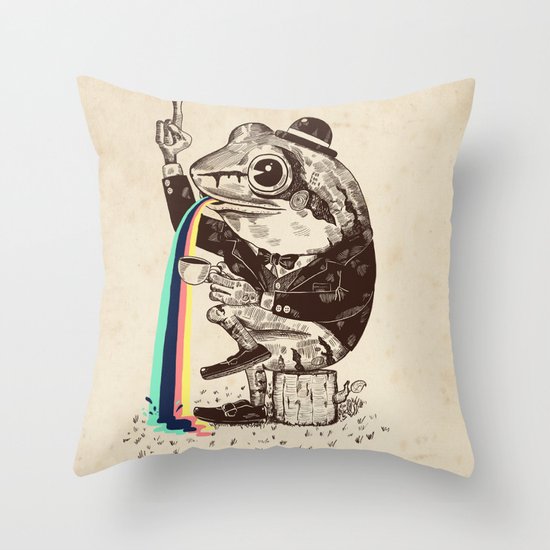 Strange Frog Throw Pillow