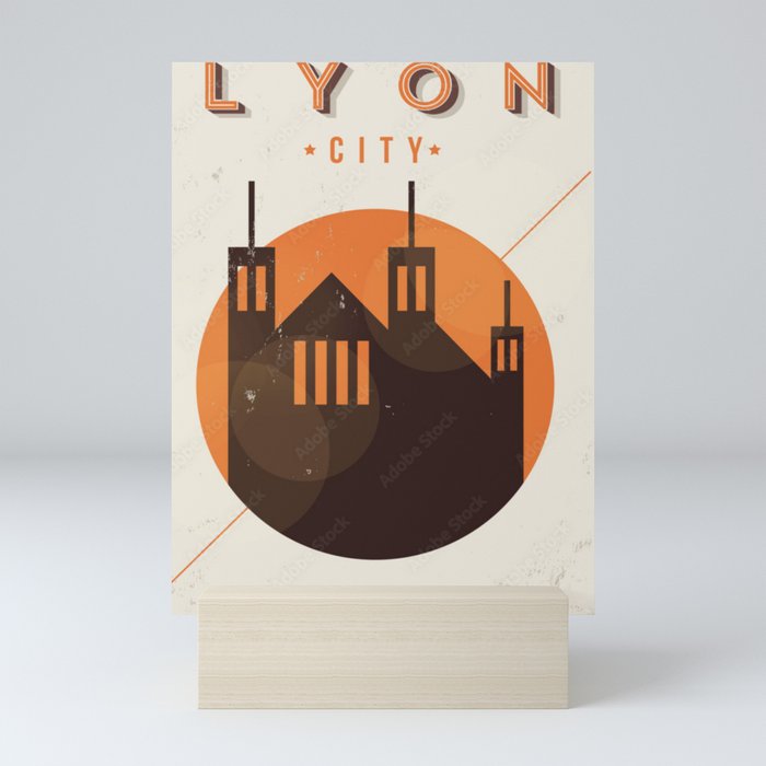 Lyon City Vintage  Mini Art Print