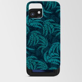 Hawaiian Teal Palm Leaves Paradise Abstract iPhone Card Case