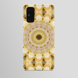 Healing Energy Mandala Art In Yellow And Gray  Android Case