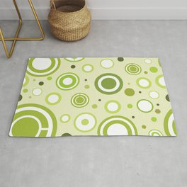 Abstract pattern with circles and rings in a gentle green tone Area & Throw Rug