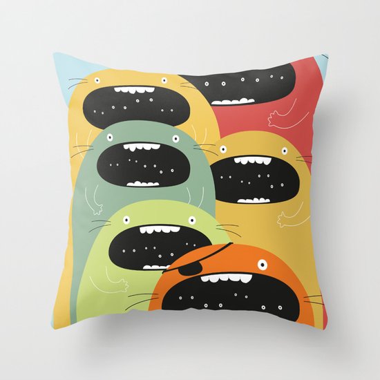 Monster gang. Throw Pillow